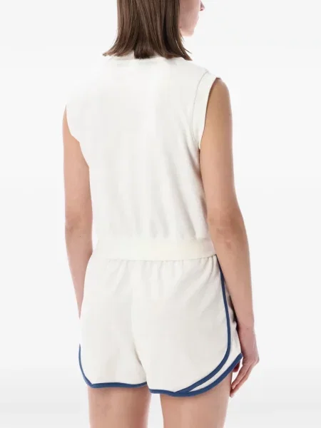 Top Nike cu decolteu în V din material terry cu autograf