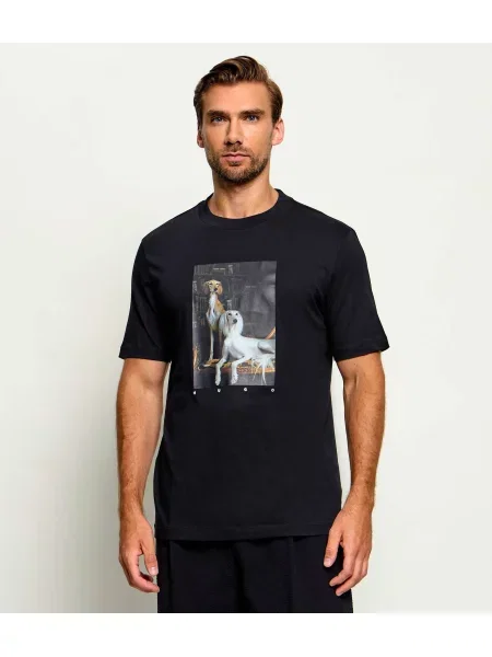 HUGO Tricou Daffilo negru