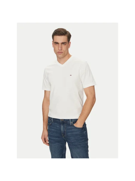 Tommy Hilfiger Póló Essential V-Neck Tee Regular Fit fehér