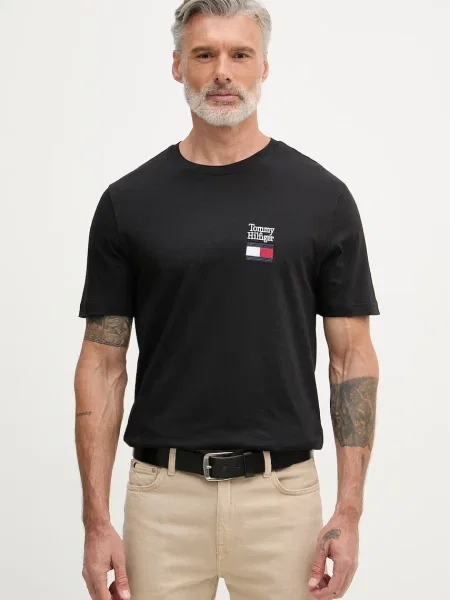 Tommy Hilfiger ανδρικό t-shirt basic μαύρο