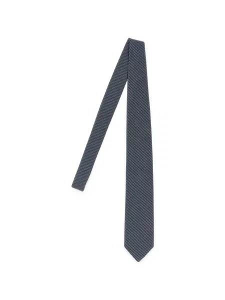 Cravată Brioni cu imprimeu geometric din jacard albastru