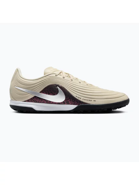 Férfi futballcipő Nike United Tiempo Maestro Academy TF fossil/burgundy crush/metallic silver. Méret: 46 EU bézs