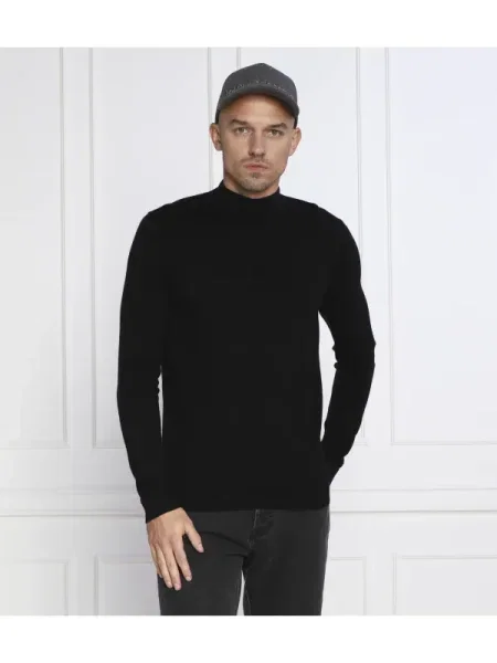 Karl Lagerfeld Pulover cu adaos de lână negru