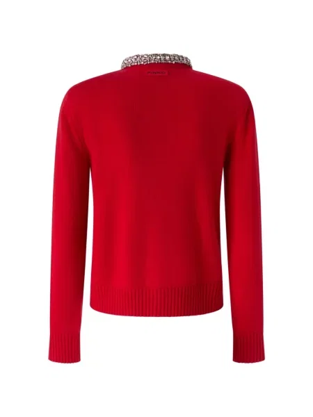 Gulerat cardigan Pinko roșu