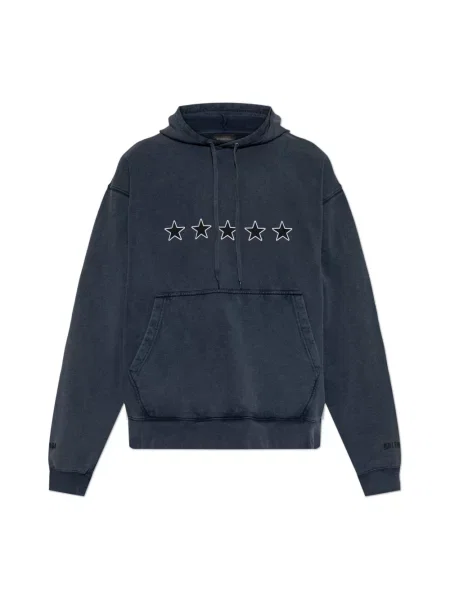 Bluza z kapturem Balenciaga ze sznurkiem niebieska