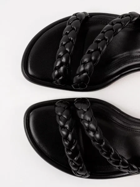 Souliers Martinez szandál alacsony bőr ANAYA fekete
