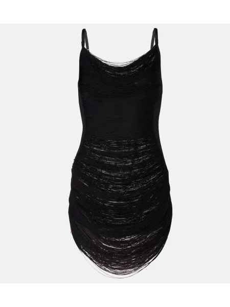 Rochie The Attico cu franjuri negru