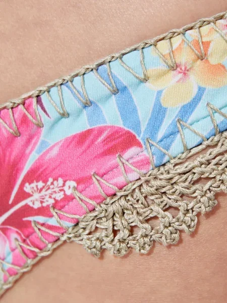Bikini Del Maar cu model floral cu imagine albastru