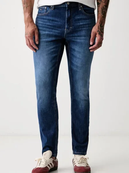 Tommy Jeans blugi slim tapered pentru bărbați albastru