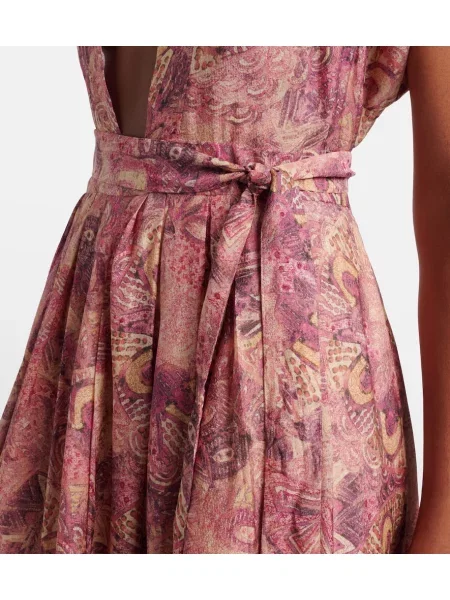 Rochie maxi Isabel Marant de mătase cu imagine roz