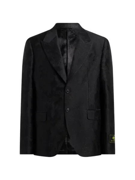 Sacou Etro cu model floral din jacard negru
