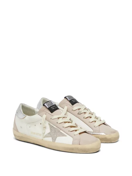 Top Golden Goose din piele de căprioară alb