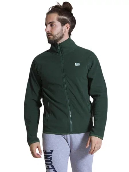 Leone Apparel Micro Polar kurtka zapinana na zielona