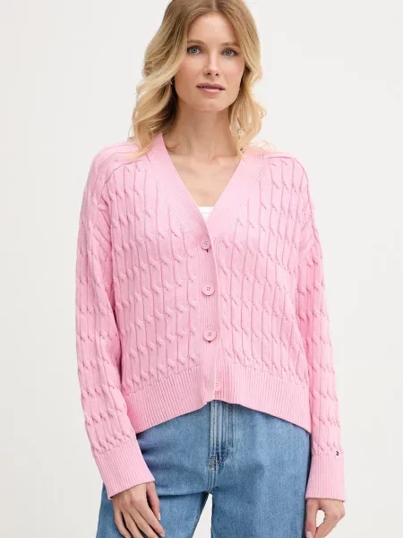 Tommy Hilfiger cardigan pentru femei din roz