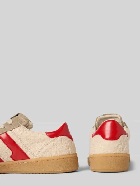 Sneakersy niskie z dodatkiem skóry bydlęcej Marc O'polo czerwone