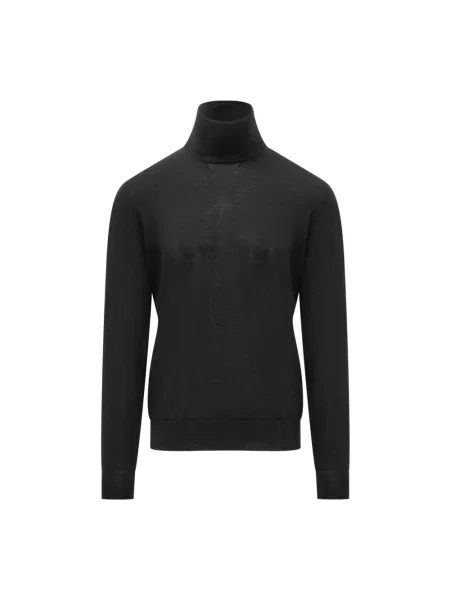 Lniany golf golf Filippo De Laurentiis czarny