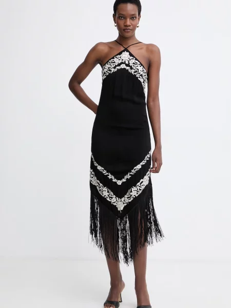 Twinset rochie din vâscoză negru