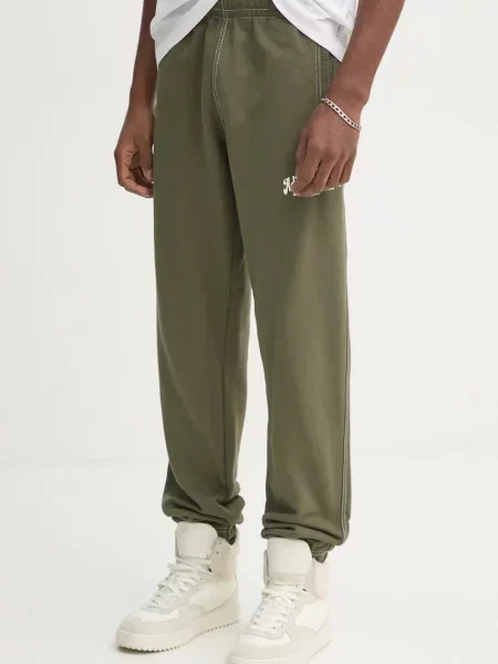 Bombažen spodnji del trenirke adidas Originals Wabash zelena