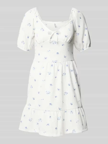 Sukienka mini z bufiastymi rękawami model HILLARY' Only biała