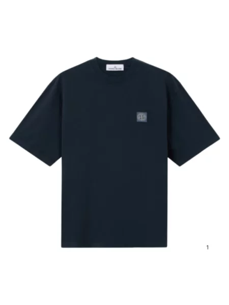 Koszulka Stone Island z krótkim rękawem z dżerseju z kamieniami niebieska