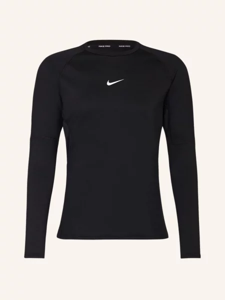 Tréninkové tričko s dlouhým rukávem Nike Pro Warm LS black/ white bílé