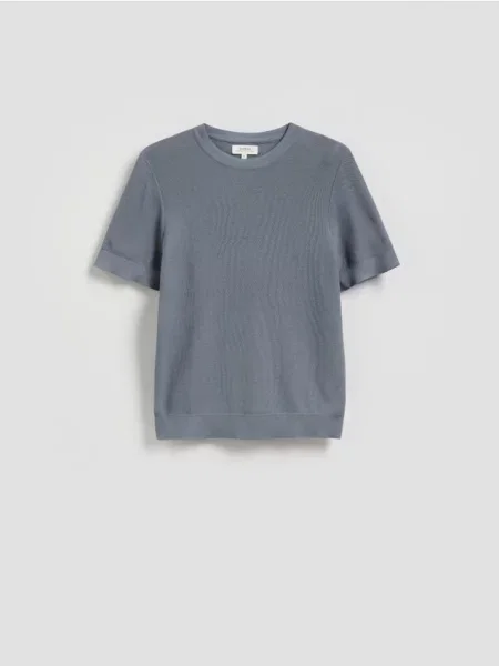 Reserved Pulover cu mâneci scurte albastru-deschis albastru