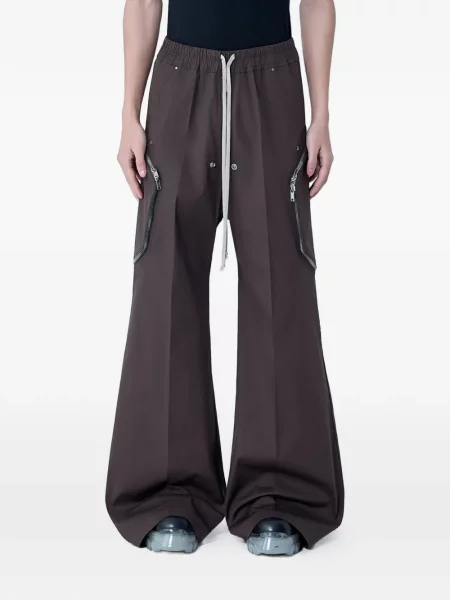 Stahovací šňůrka kalhoty Rick Owens hnědé