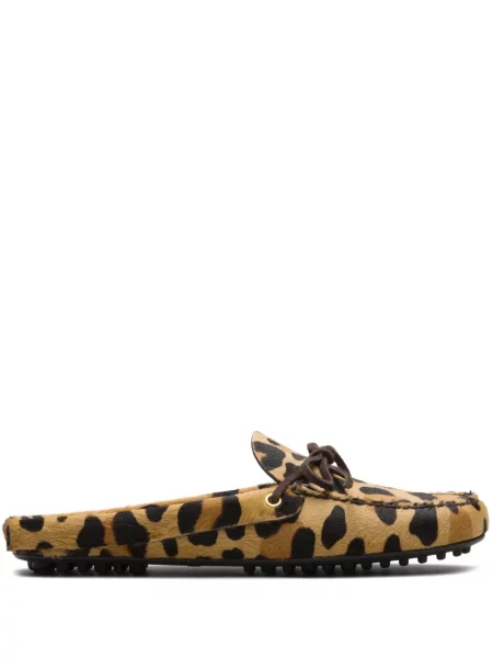 Papuci de casă Car Shoe cu imagine cu model leopard maro