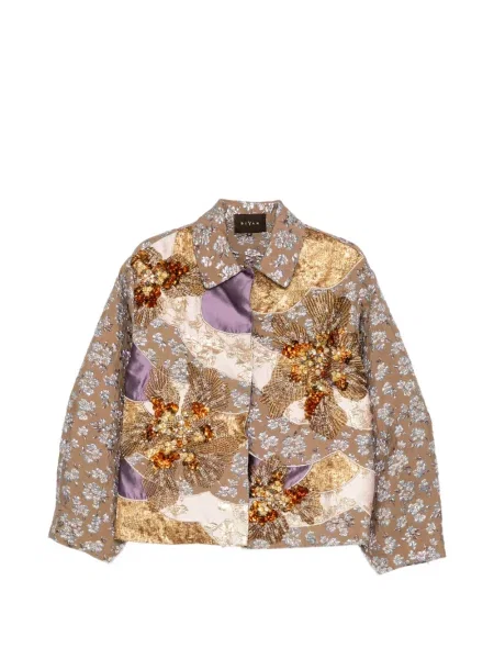 Geacă Biyan cu model floral din jacard
