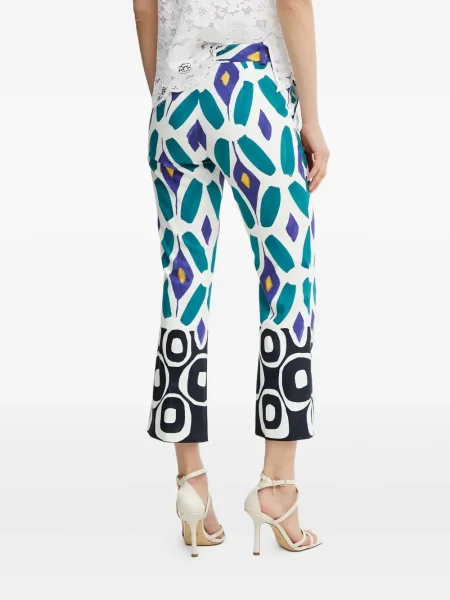 Pantaloni Luisa Spagnoli cu imagine cu imprimeu abstract albastru