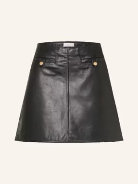 Claudie Pierlot Spódnica Skórzana schwarz czarna