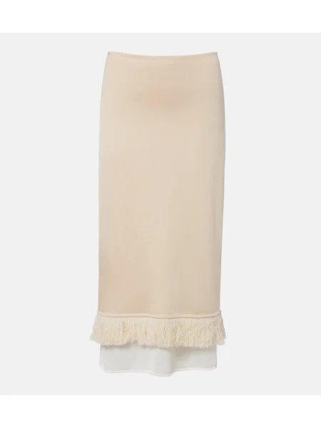 Fustă midi Bottega Veneta de mătase