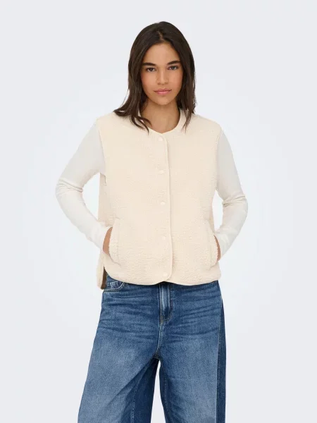 Утеплений жилет JDY SIMINA TEDDY WAISTCOAT OTW молочний