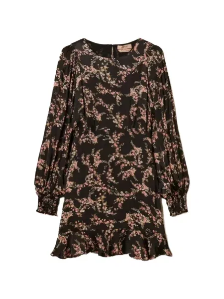 Rochie mini Twinset cu model floral cu imagine negru