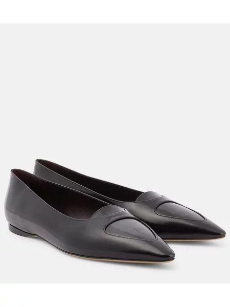 Balerini The Row din piele negru