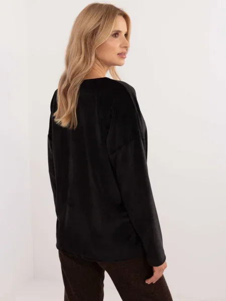 Bluză Fashionhunters din velur negru