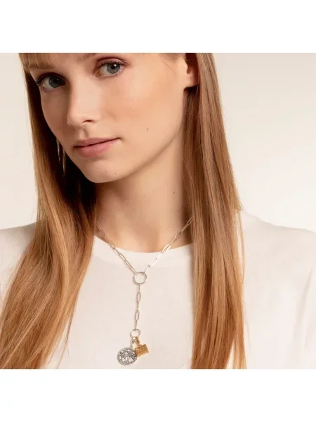 Lniana zawieszka Thomas Sabo w tropikalny nadruk szara