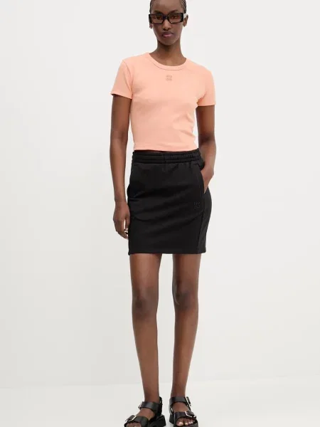 HUGO spódnica mini prosta czarny