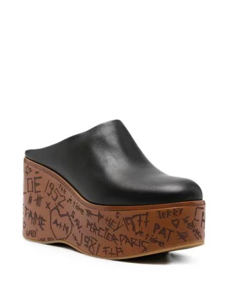 Papuci tip mules Chloé cu platformă negru