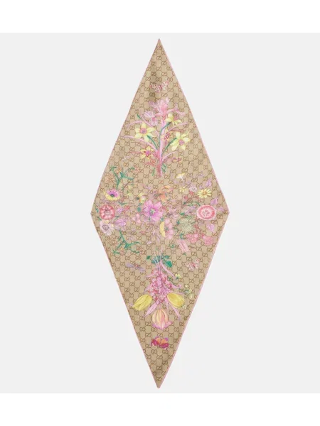 Fular Gucci de mătase cu model floral