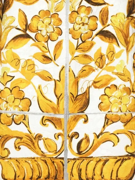 Pouzdrová sukně Dolce & Gabbana s potiskem žluté
