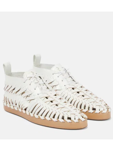 Mocasini Jil Sander din piele alb