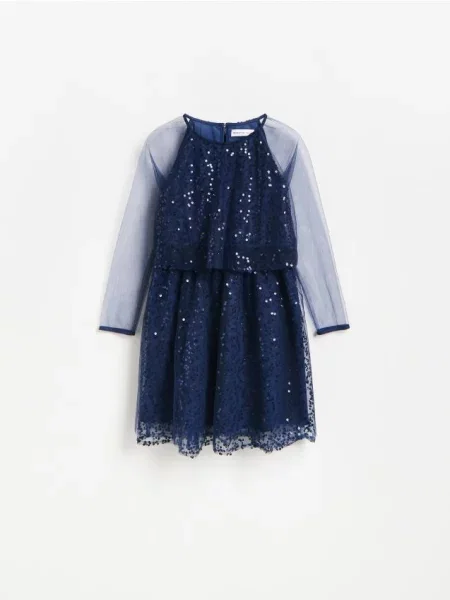 Reserved Rochie cu paiete bleumarin