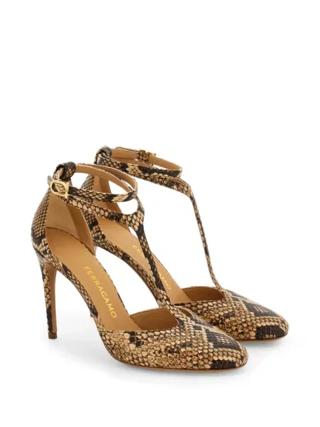 Pantofi cu toc Ferragamo cu model piele de șarpe