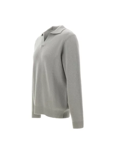 Koszulka polo Soft Goat z kaszmiru szara