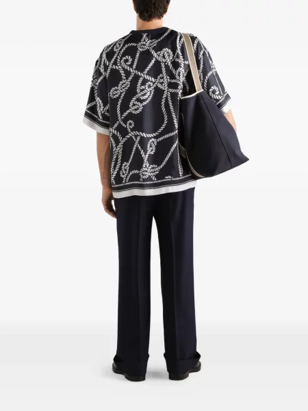 Pantaloni Dolce & Gabbana de lână albastru