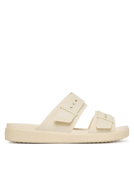 Šľapky Crocs Brooklyn Buckle Low Low Écru