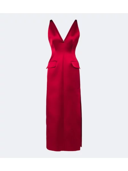 Rochie midi Sportmax din satin roșu