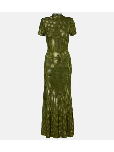 Maxi rochie maxi Self-portrait plasă de costum verde