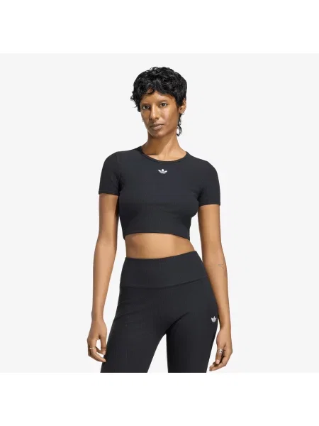 Тениска adidas Essentials Rib T-Shirt Black L черно